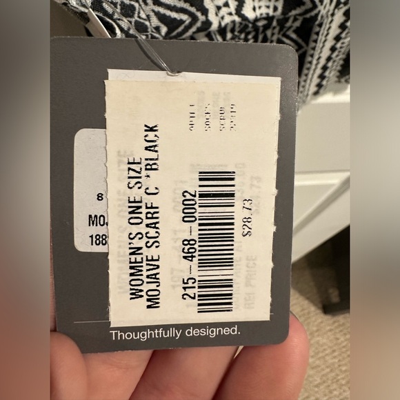 Black and white print scarf - lightweight - Picture 2 of 2